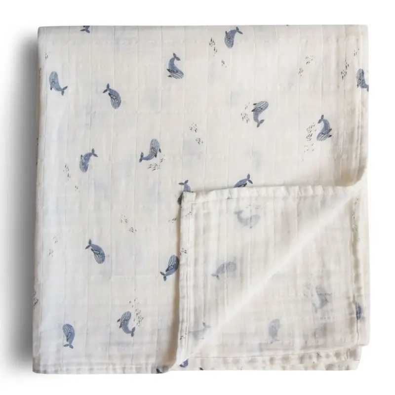 Mushie hydrofiele doek whales 120 x 120