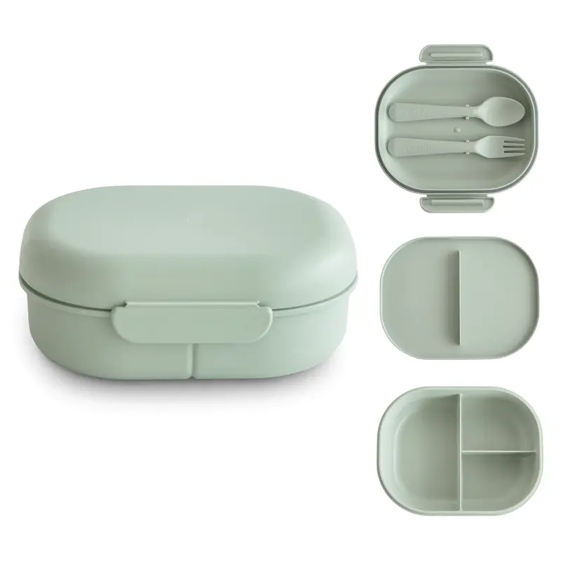 Mushie lunchbox sage