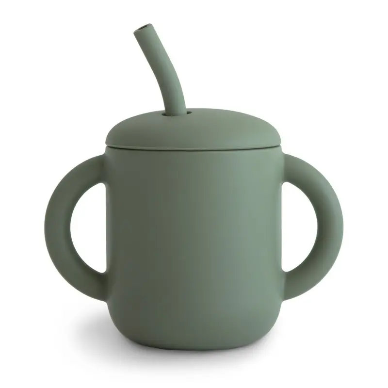 Mushie siliconen sippy cup met oren dried thyme