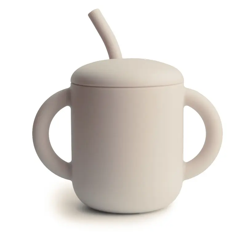 Mushie siliconen sippy cup met oren shifting sand