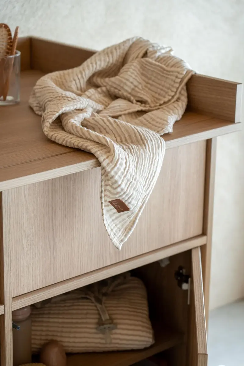 Muslin Deken/Doek XL - Natural Collection - Stripes - Quax