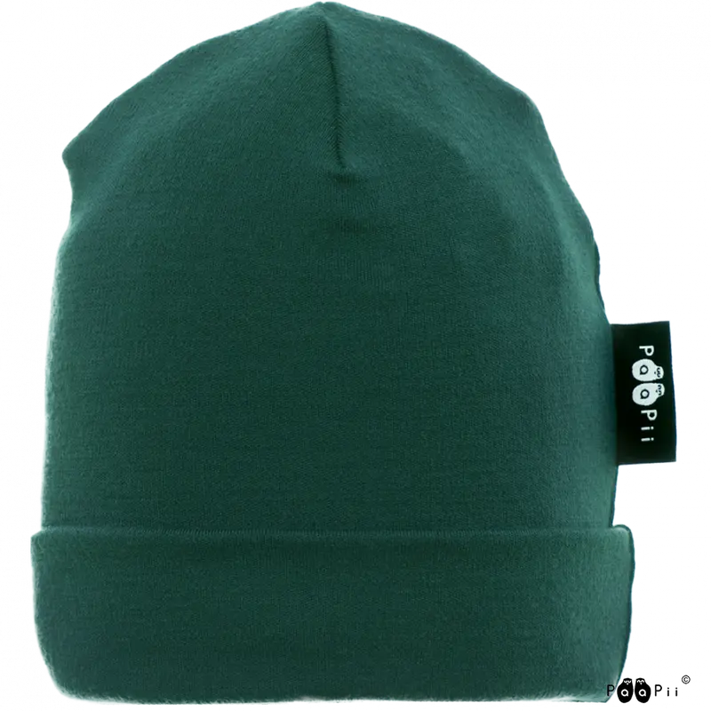 Muts / Beanie merinowol Dark Green – Paapii Design