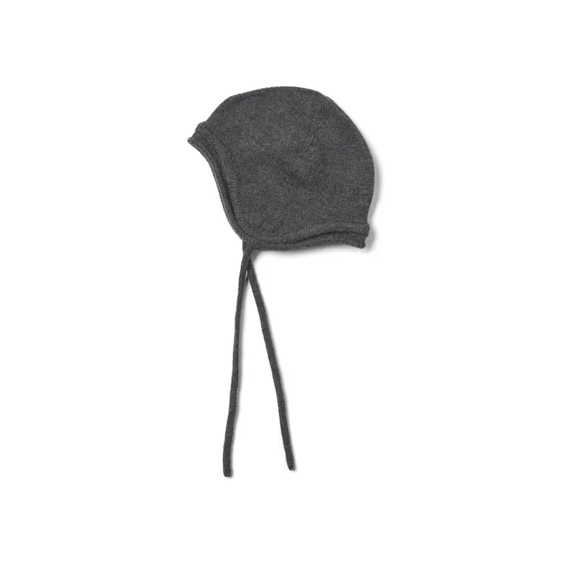 Muts met koord - Bonnet Leify - Merino wol - Wheat