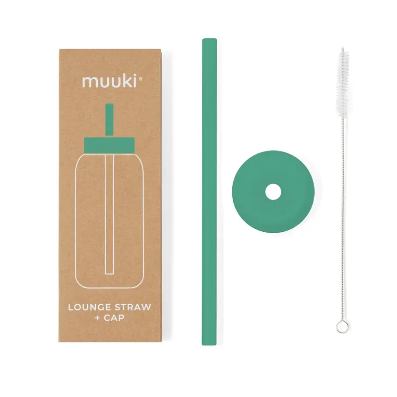 Muuki lounge straw + dop Frosted green