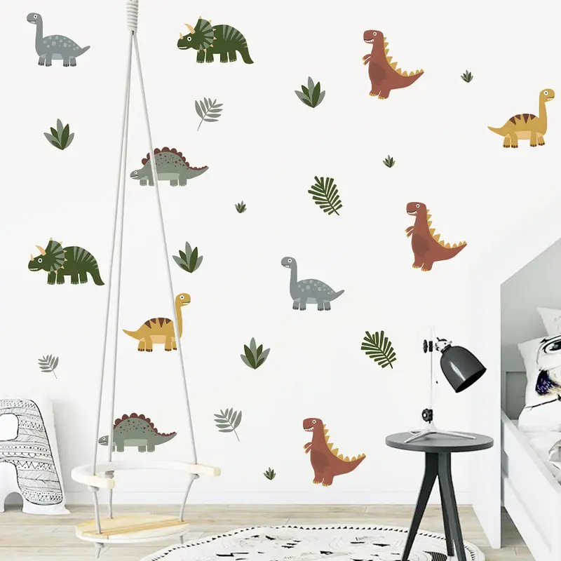 Muursticker 'Gekleurde Dino's'
