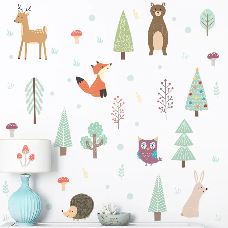 Muursticker 'Nordic Dierenbos'