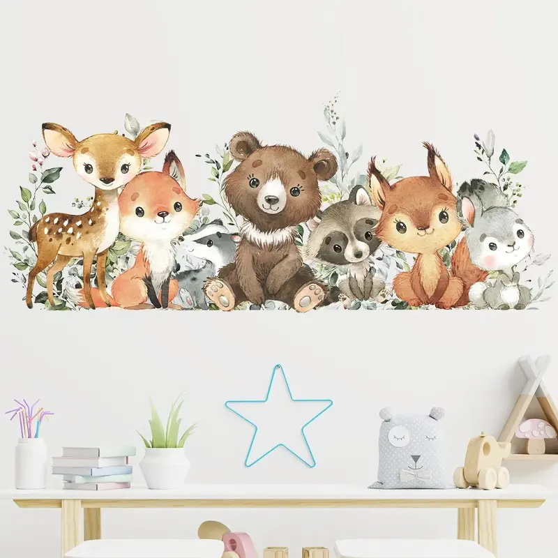 Muursticker 'Pluizige Dieren'