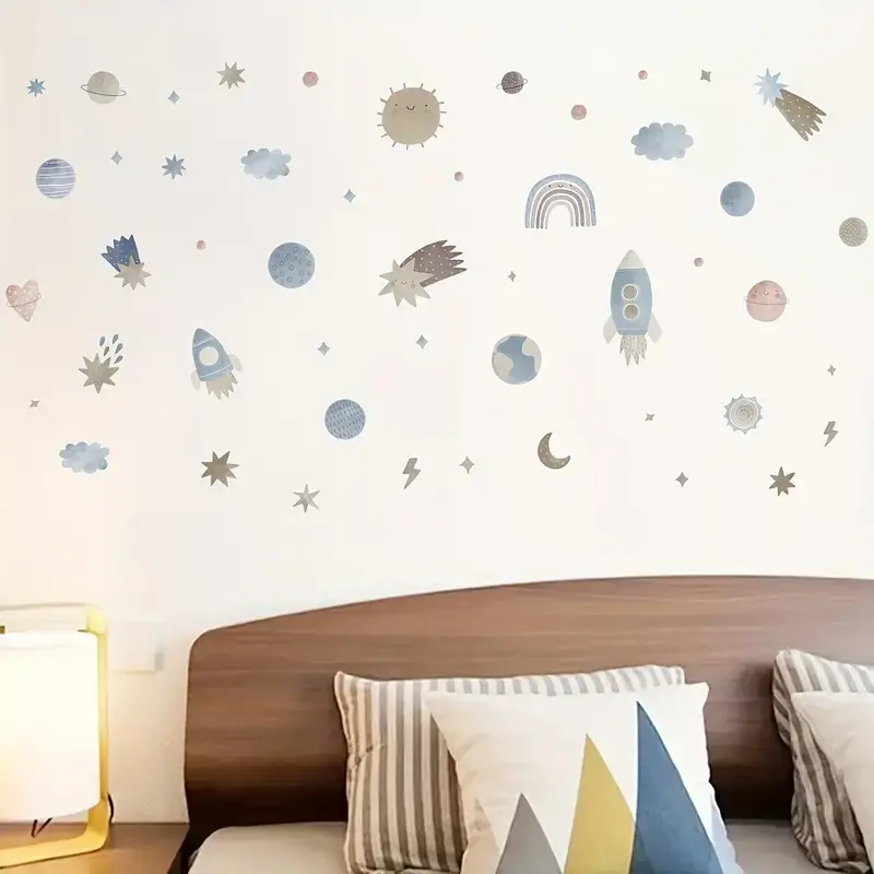 Muursticker 'Raketten & Planeten'