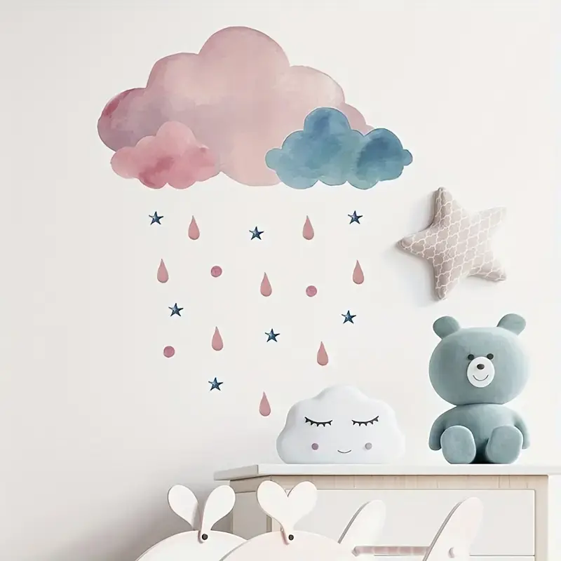 Muursticker 'Regenwolken'