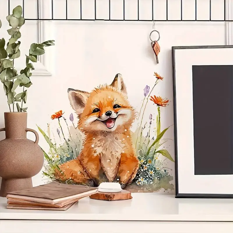 Muursticker 'Schattig Lachend Vosje'