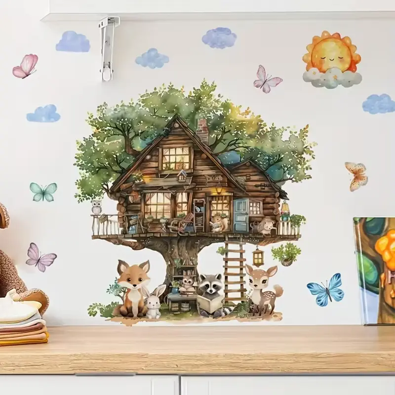 Muursticker 'Sprookjes Boomhut'
