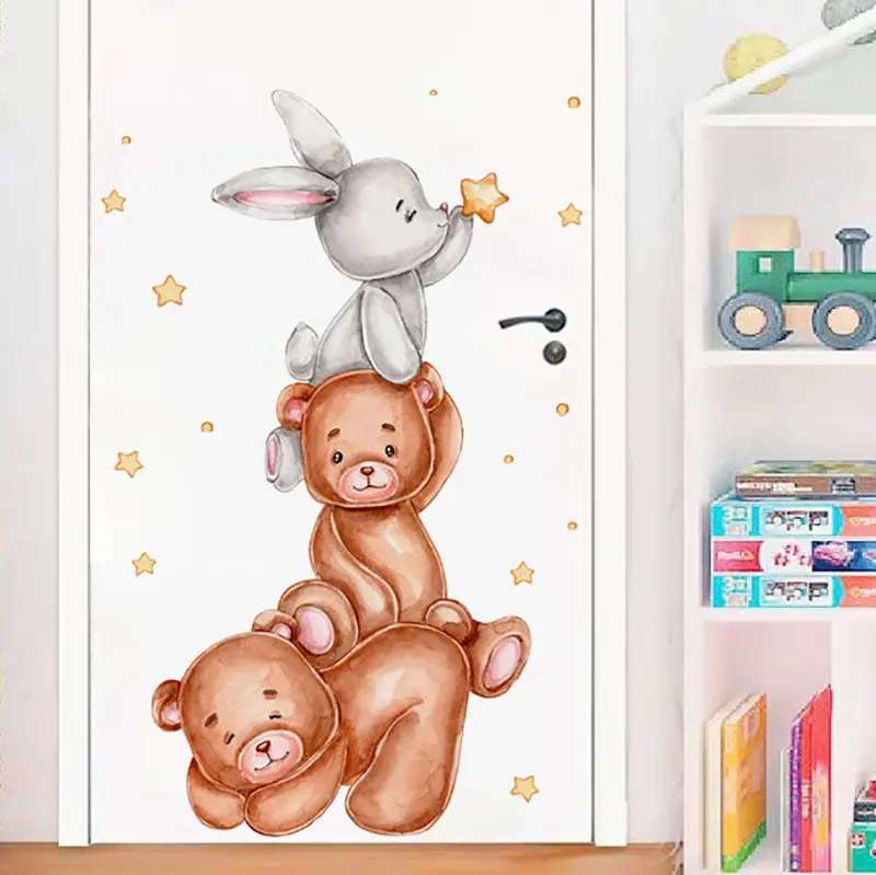 Muursticker 'Teddy Beren & Bunny'