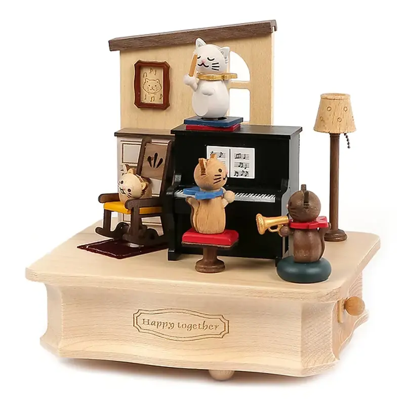 Muziekdoosje Katten Piano
