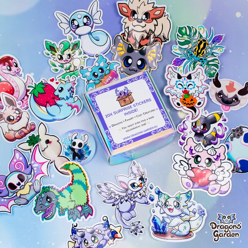 Mystery Sticker Box | Cute Dragon, Fanart & More Stickers Mix