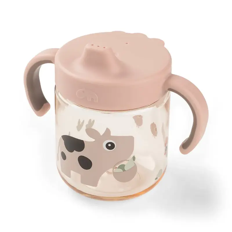 Oefenbeker - Tuitbeker met 2 handvatten - Tiny Farm - Poeder - Done by Deer