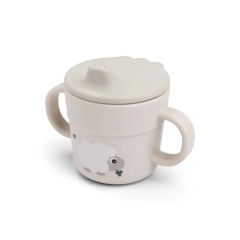 Oefenbeker - Twee handvaten - Foodie spout cup - Tiny farm - Sand - Done by Deer