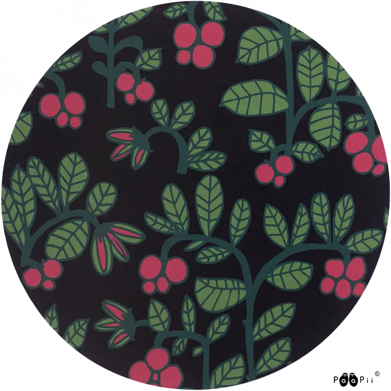 Onderzetter / COASTER Lingonberry Black 20cm – Paapii Design