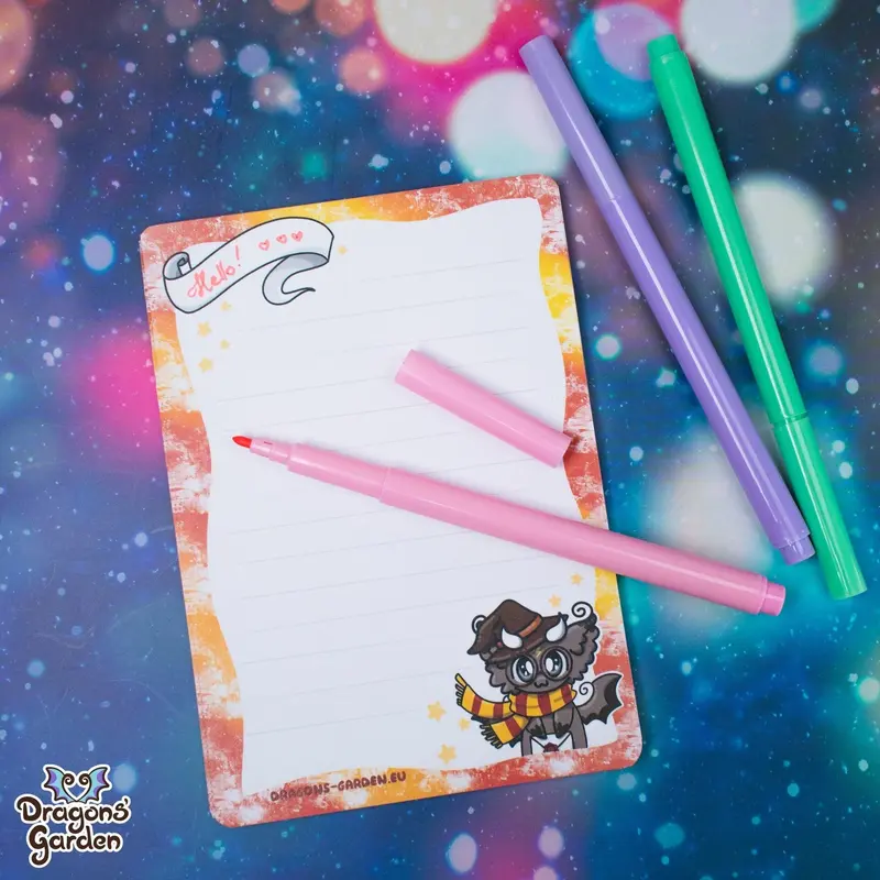 Orange Magical Dragon Notepad | A6 Dragon Notepads