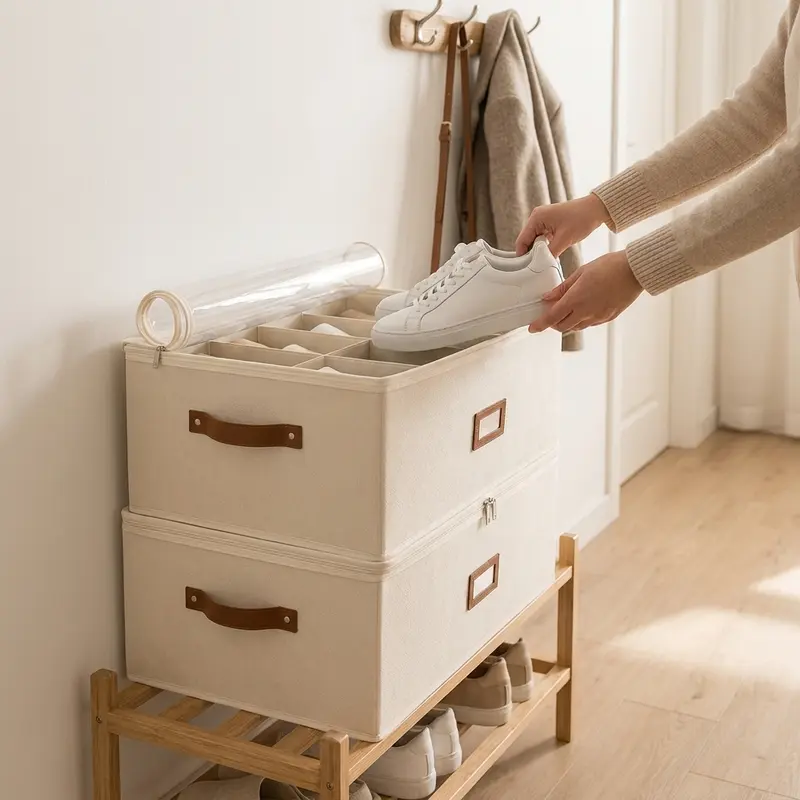 OrdoBox™ Opvouwbare stoffen schoenenopberger