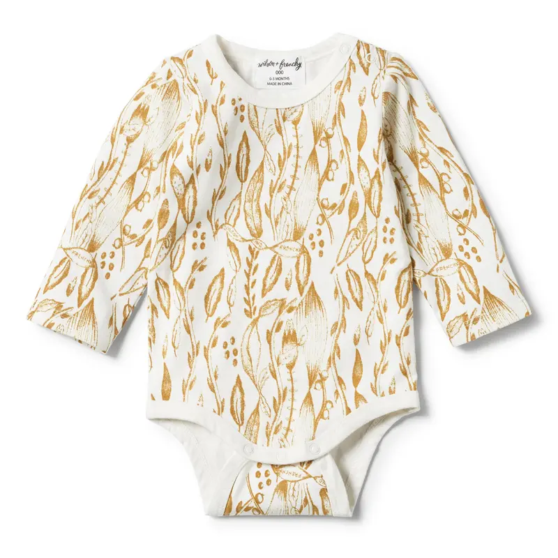 Organic little vine romper met lange mouwen Wilson & Frenchy