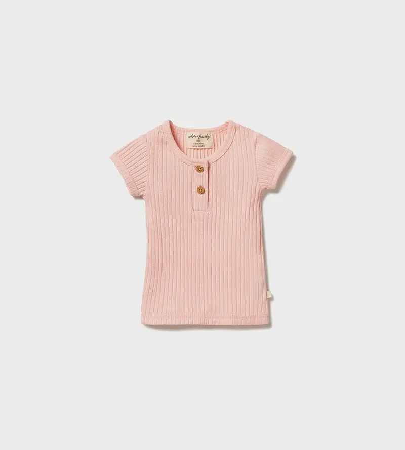 Organic rib top blush Wilson & Frenchy