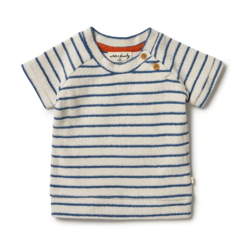 Organic terry sweatshirt ocean stripe Wilson & Frenchy