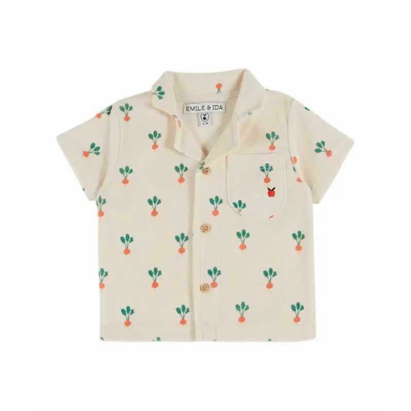 Overhemd top badstof - Chemise imprimee - Bietjes/Off White - Emile et Ida
