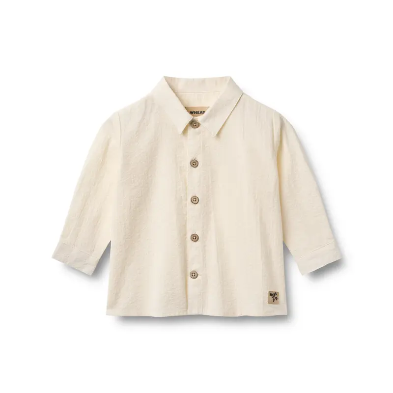 Overhemd top - Shirt Oscar - Biologisch katoen - Ivory/Creme - Wheat