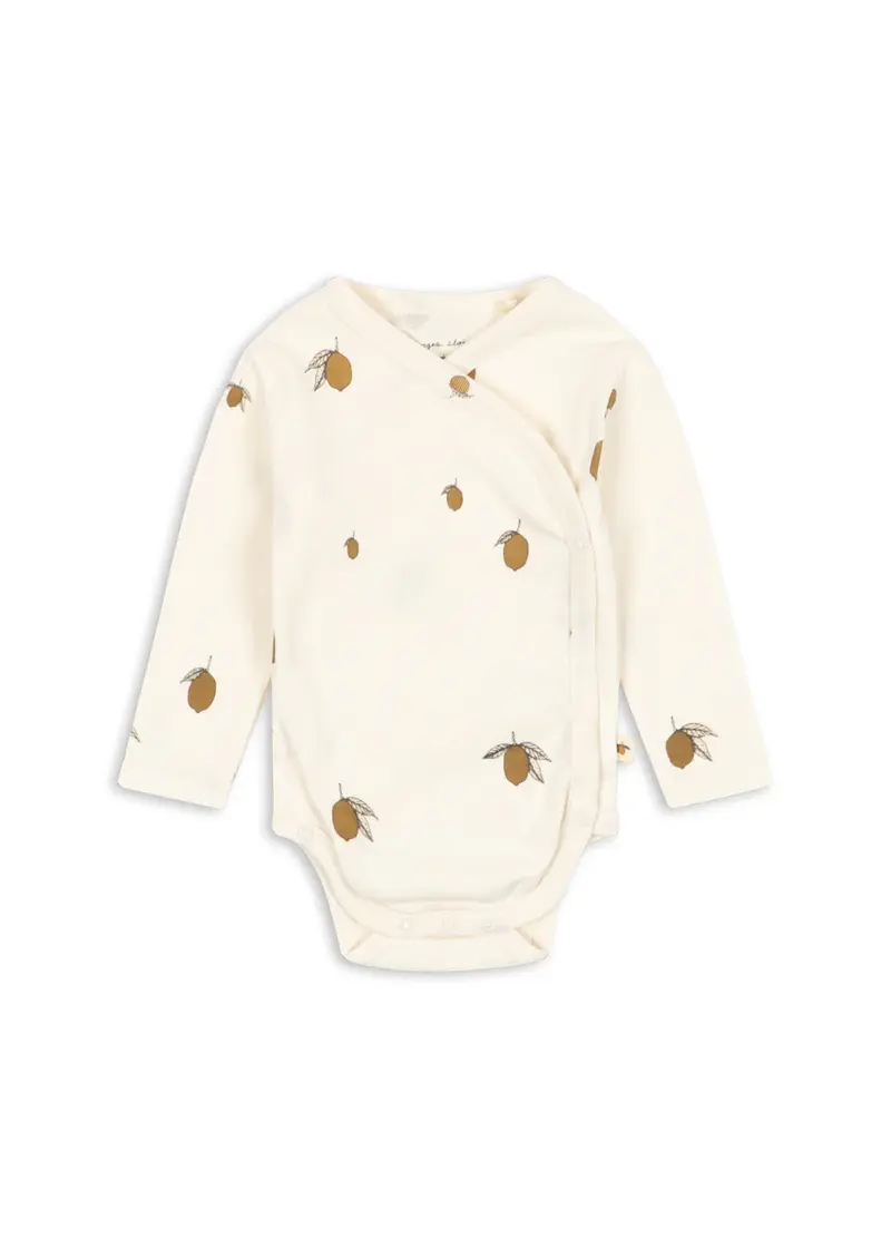 Overslag Romper Lemon - Biologisch Katoen - Newborn body - GOTS Gecertificeerd - Konges Sløjd