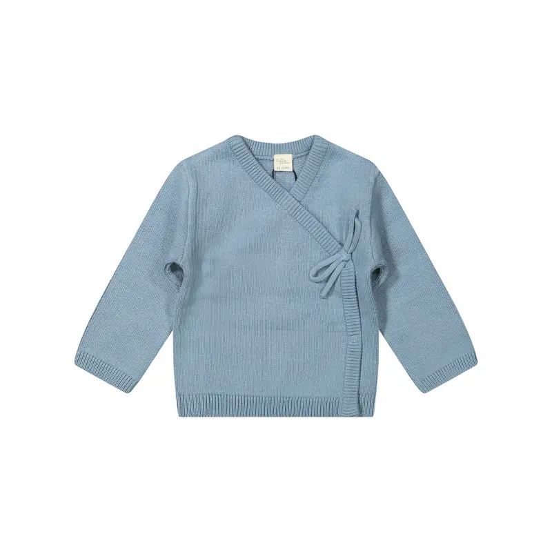 Overslag vestje Noa Knit - Ashley Blue - 100% biologisch katoen - Riffle Amsterdam