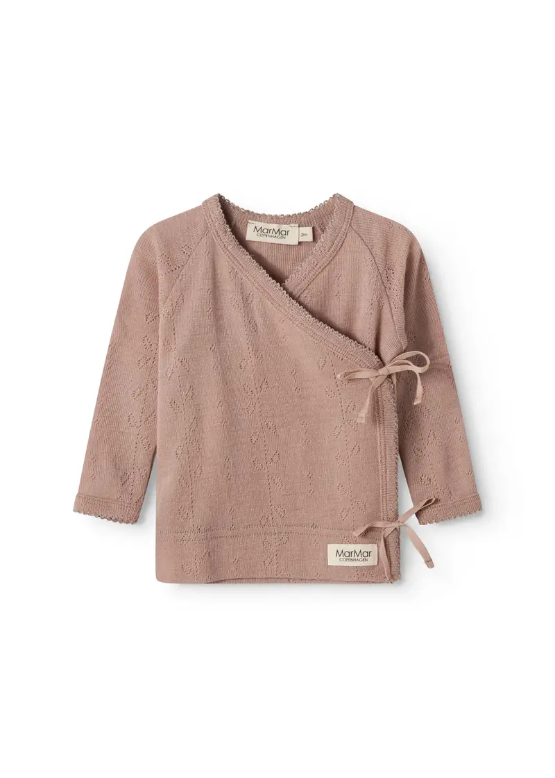 Overslag vestje - Tut Wrap LS Wool Pointelle - 100% merinowol - MarMar Copenhagen