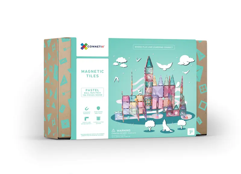 Pastel Ball Run Pack 106 delig | Connetix Tiles