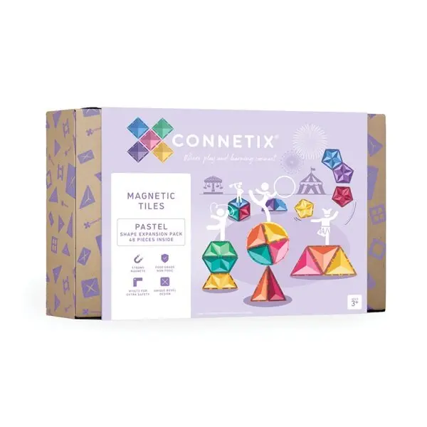 Pastel Shape Expansion Pack - uitbreidingsset 48 stuks | Connetix Tiles