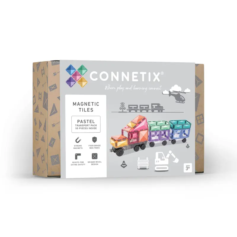 Pastel Transport Pack 50 delig | Connetix Tiles