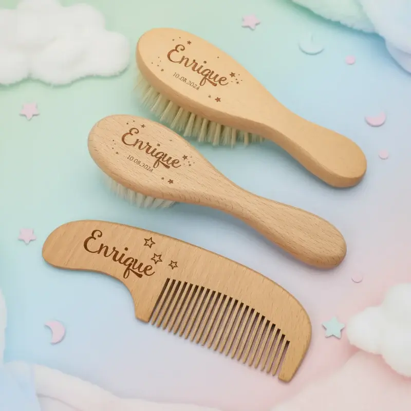 Personalized Hairbrush – Soft & Unique – Personalized Baby Hairbrush Set