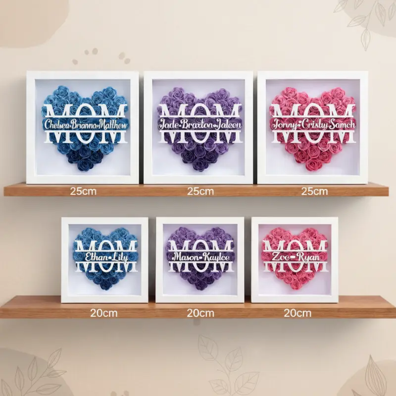 Personalized Rose Shadow Box – Unique Mother's Day Gift – Personalized Rose Shadow Box