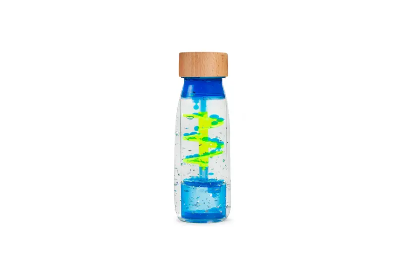 Petit Boum - Sensorische fles - Spiraal Blauw (float bottle)