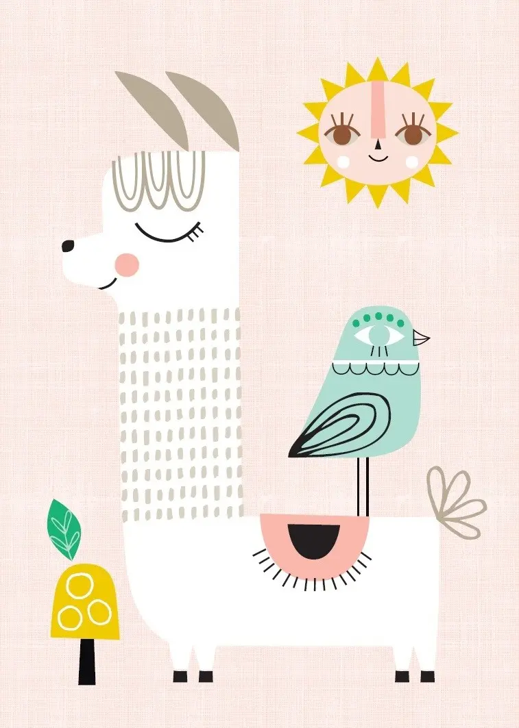 Petit Monkey poster Sunshine Lama 29.7 x 42 cm