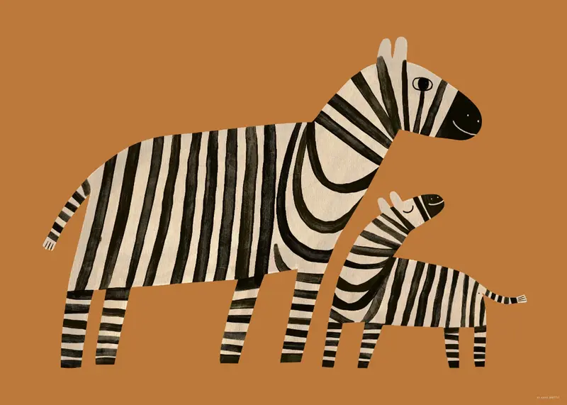 Petit Monkey poster Zebra's 70 x 50 cm