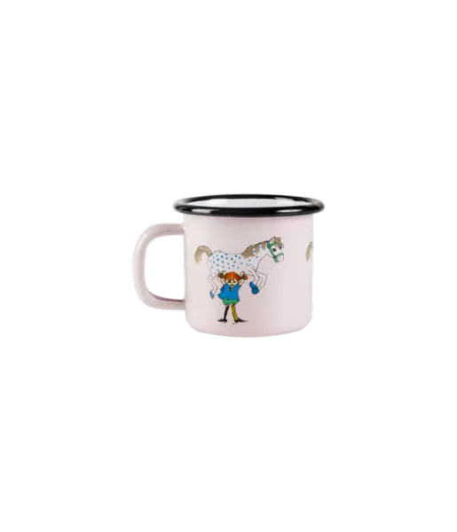 Pippi Langkous enamel mug "Pippi and the Horse" 1,5dl – Muurla