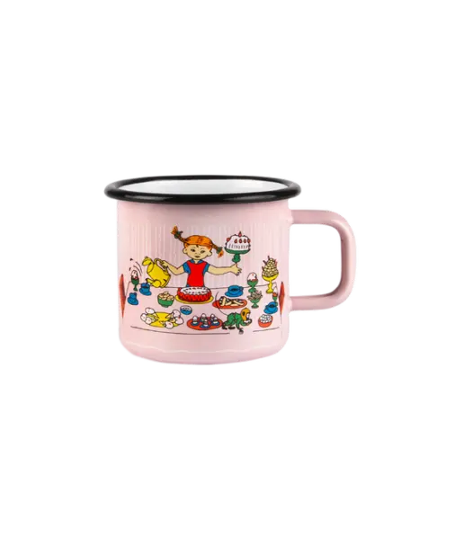 Pippi Langkous enamel mug Pippi's Birtday Party 3,7dl – Muurla