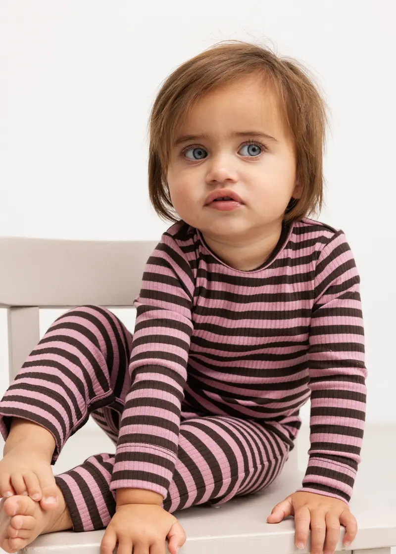 Plain Body LS - Gestreepte romper Heather Stripe –Biologisch katoen & modal – MarMar Copenhage