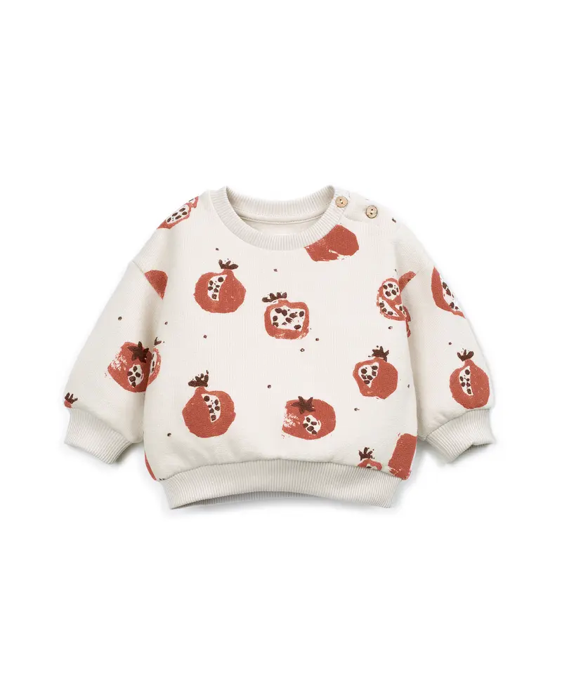 Play Up baby printed fleece sweater POMEGRANATE