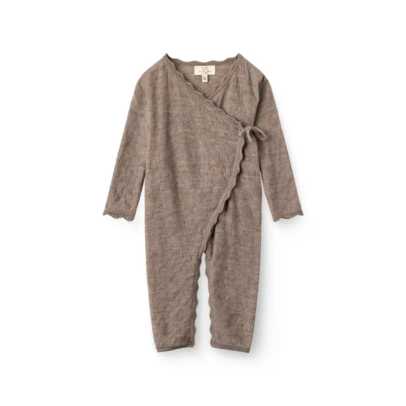 Pointelle boxpakje met scallop rand - Natural Melange - 100% merino wol - Copenhagen Colors