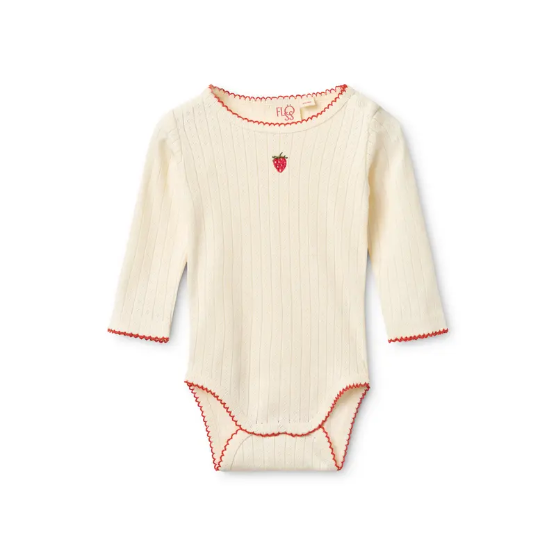 Pointelle romper Flora – Gentle Cream – Katoen – Flöss