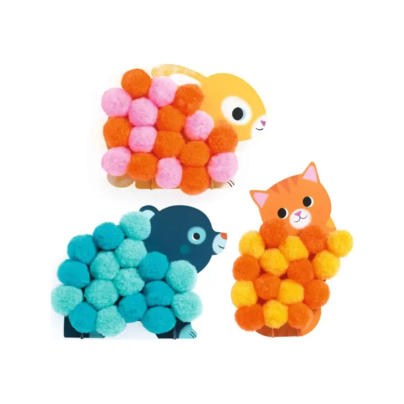 Pom-pom Collages – Animals & Circles