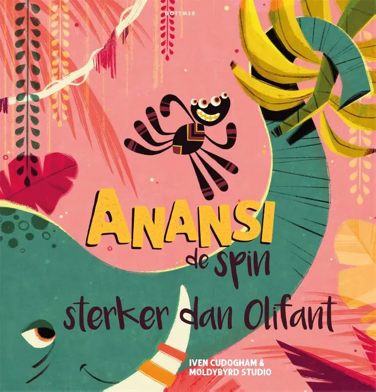 Prentenboek Hardcover - Anansi de spin - Sterker dan een Olifant - Iven Cudogham