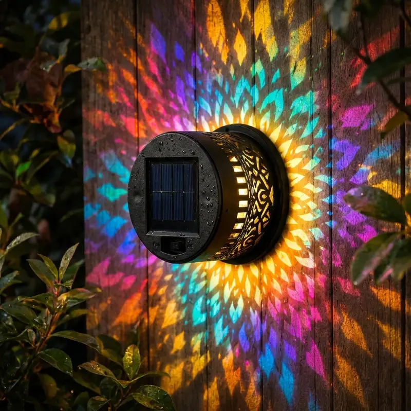 ProjectAura™ | Zonne-energie Mandala Projectie Muurlamp