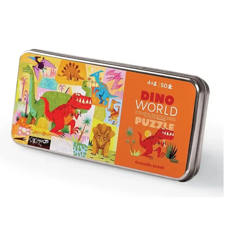 Puzzel in blik - Dino World