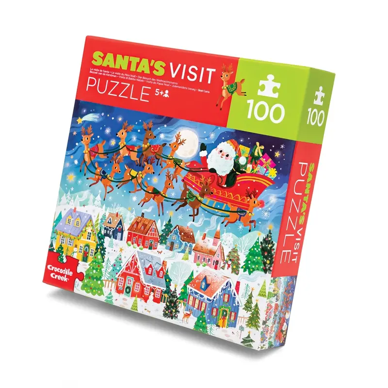 Puzzel Kerstman op Bezoek 100 stukjes | Crocodile Creek